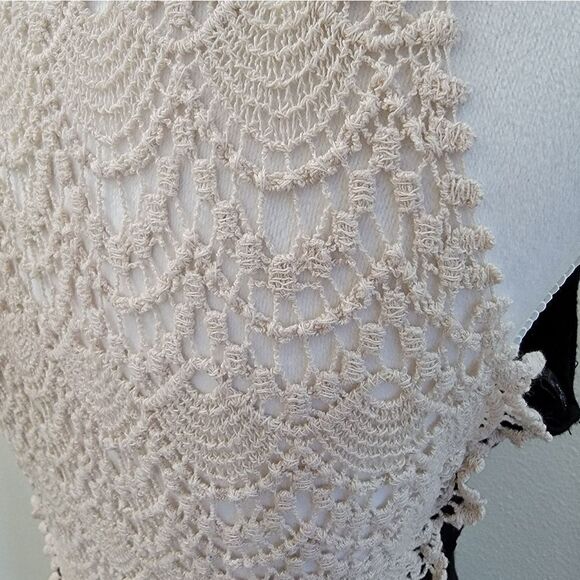 Papaya Embroidered Knit Maxi Dress Full Length Black Size M Made in USA - Picture 5 of 10